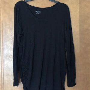 Plain black long sleeve maternity top